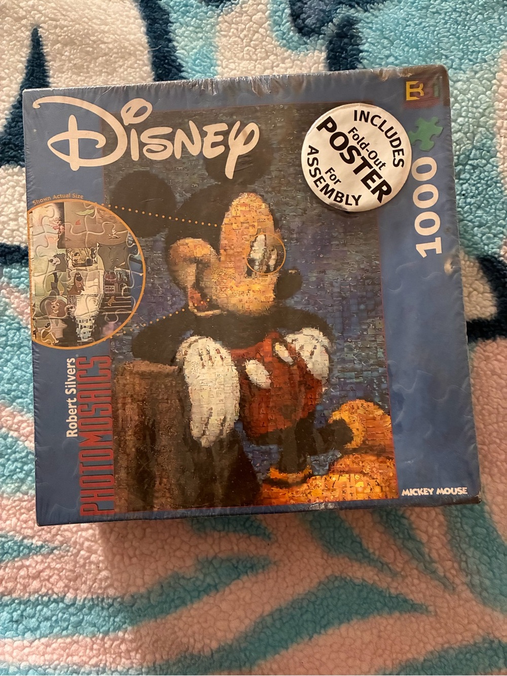 Disney Mickey Mouse Puzzle in Blue and Black Box with Red and Yellow Artwork